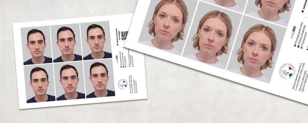 Photos d’identité conformes pour documents officiels réalisées par Studio Iris au Mans en Sarthe.