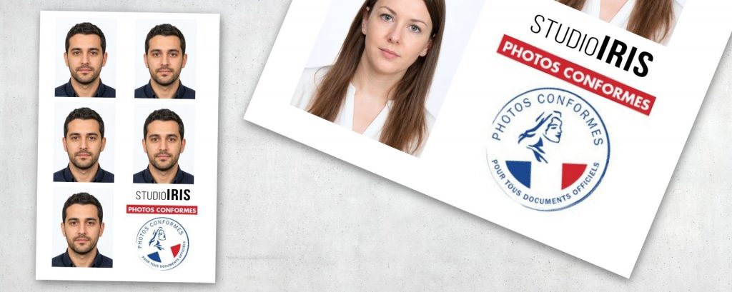 Photos d’identité conformes pour documents officiels réalisées par Studio Iris au Mans.